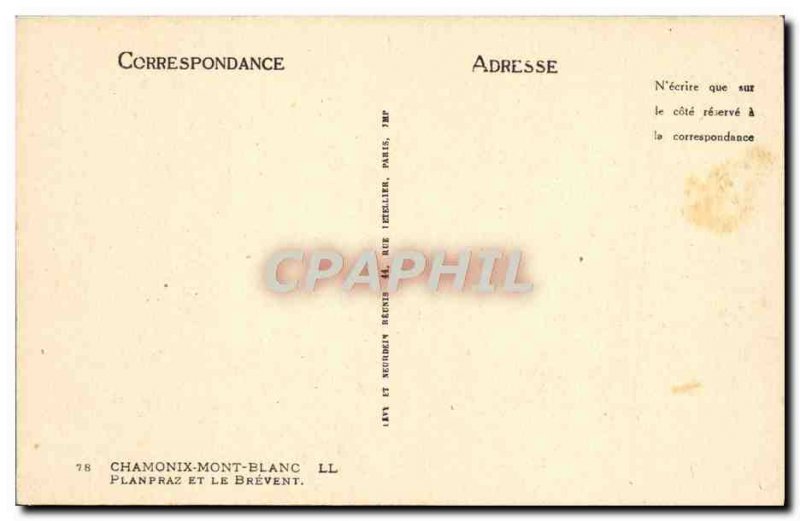 Old Postcard Chamonix Planpraz And Brevent