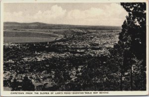 South Africa Cape Town From The Slopes Of Lion Head Vintage Postcard C038