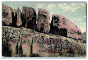 Cave Rocks Idaho Postcard City Rocks Exterior View Cliff c1910 Vintage Antique