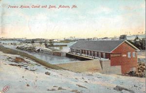 Auburn Maine Powers House Canal & Dam Antique Postcard (J33009)