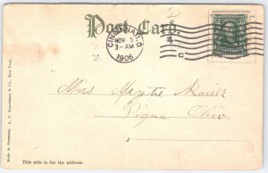 Vintage Tyler-Davidson Fountain Cincinnati Ohio Postcard 1906