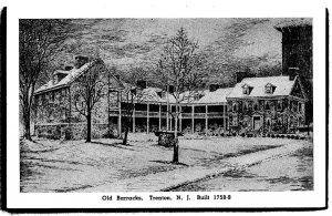 Old Barracks Built 1758-9 Rock Buildings Cannon Trenton NJ C1915 Postcard H19