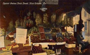 Typical Italian Fruit Stand New Orleans Louisiana 1910c postcard