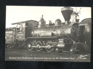 RPPC DURANGO COLORADO DENVER & RIO GRANDE RAILROAD REAL PHOTO POSTCARD