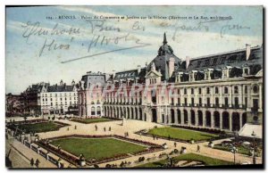 Old Postcard Rennes Trade And Palace Gardens on the Vilaine