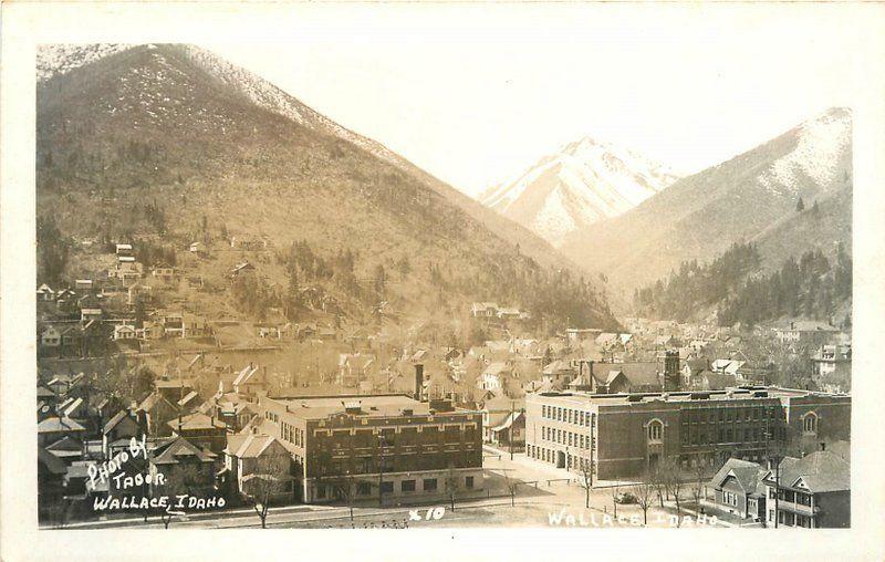 Birdseye View 1940s Tador RPPC real photo Wallace Idaho RPPC real photo 1779