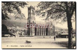 Postcard Neuchatel Old Catholic Church
