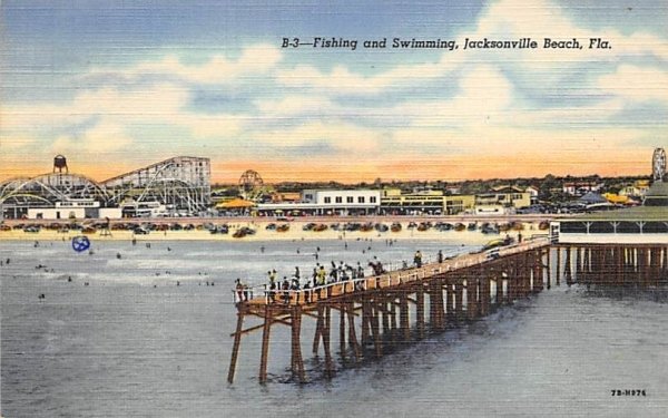 Fishing and Swimming  Jacksonville Beach, Florida  