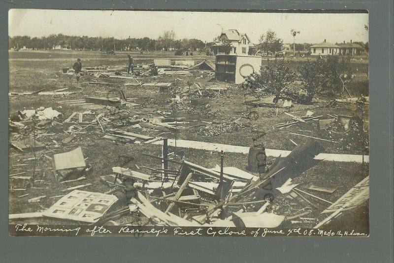 Kearney NEBRASKA 1908 TORNADO RUINS Disaster S.D. BUTCHER & SON People Searching