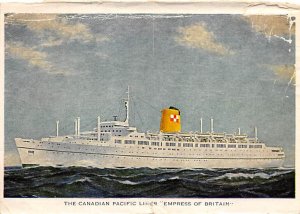 Empress of Britain Canadian Pacific Line Ship Unused 