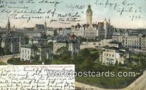 Neues Rathaus von der Wachterstrasse gesehen Leipzig Germany 1906 