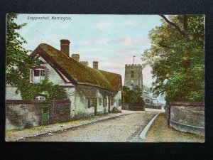 WARRINGTON Grappenhall THATCHED COTTAGE & St Wilfrid's Church c1910 Postcard