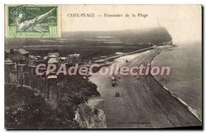 Old Postcard Criel Panorama Beach The Beach