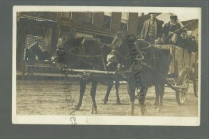 Ohio ILLINOIS RPPC 1913 COW CART Ox Team WAGON nr Princeton Mendota Walnut