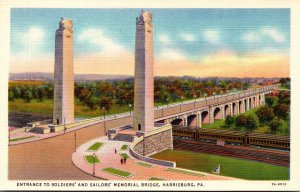 Pennsylvania Harrisburg Entrance To Soldiers and Sailors Memorial Bridge Curt...