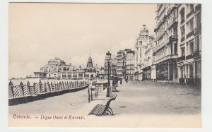 P2205, old postcard belgium view ostende-digue ouest et kursaal