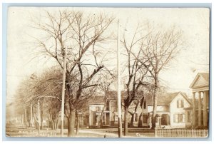 1907 Main Street Houses Amboy Illinois IL Indianapolis IN RPPC Photo Postcard