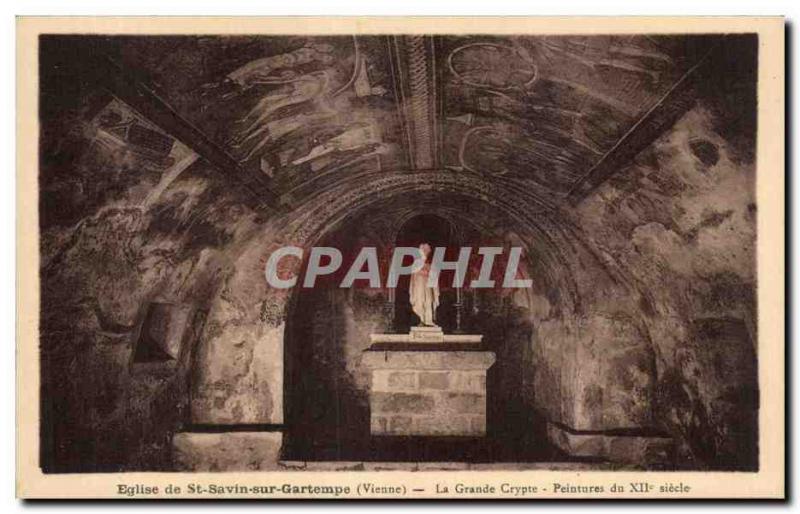 Old Postcard Church of st savin on gartempe (come) Great Paintings twelfth-ce...