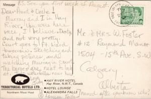 Hay River Hotel Hay River NWT Northwest Territories Lounge c1971 Postcard D76 