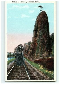 c. 1907-15 Postcard Pillars Of Hercules Columbia River Oregon Railroad Train 