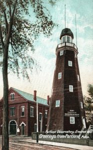 Vintage Postcard 1900's Portland Observatory Greetings from Portland Maine