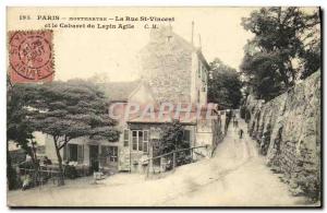 Old Postcard Paris Montmartre Rue Saint Vincent and the Cabaret du Lapin Agile
