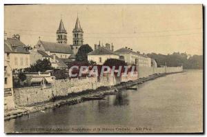 Old Postcard Melun The Notre Dame And The Central House