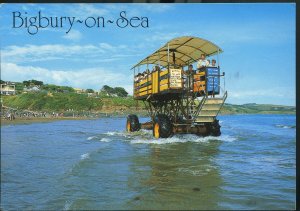 Salmon 'Cameracolour' Postcard 'Burgh Island Tractor, Bigbury-on-Sea'