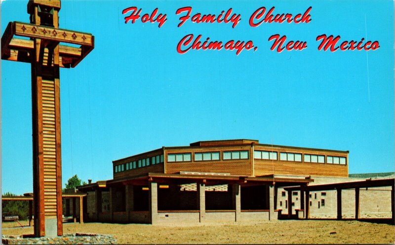 Holy Family Church Chimayo New Mexico NM Postcard VTG UNP Petley Vintage Unused 