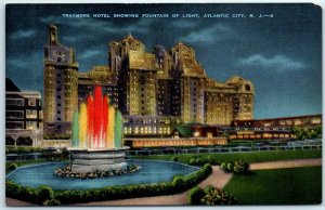 Postcard - Traymore Hotel Showing Fountain Of Light - Atlantic City, New Jersey