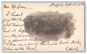 1903 Cradle Beach Childrens Buffalo New York NY RPPC Photo Antique Postcard