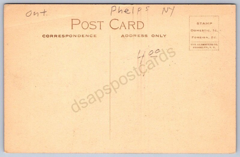 K18/ Phelps New York Postcard c10 Main St Parade Band Fire Department 437