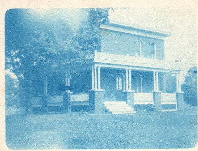 Circa 1905-10 Cyanotype Real Photo RPPC 19th Century Home Postcard F33 