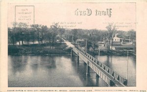 Postcard Iowa Cedar Rapids Interurban Railroad bridge Baylis 23-12409