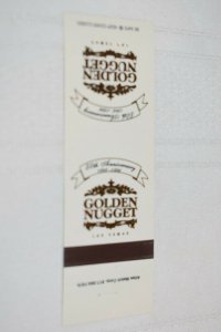 Golden Nugget Las Vegas Nevada 50th Anniversary White 20 Strike Matchbook Cover