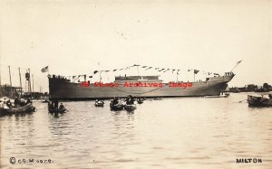 Cumberland Shipbuilding Company, RPPC, Ship Milton Being Launched, Portland ME