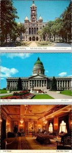 3~4X6 Postcards Salt Lake City, Utah CITY/COUNTY BLDG & STATE CAPITOL~Gold Room