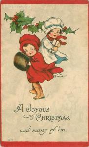 Christmas, A Joyful Christmas, Two Children, Holly, No. 1677