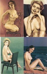 Nude postcards Lot of four (4) Modern repro of Classic Pin-Up  postcards