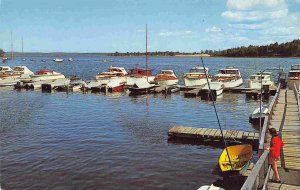 Motor Boat Dock Sacandaga Lake New York  postcard