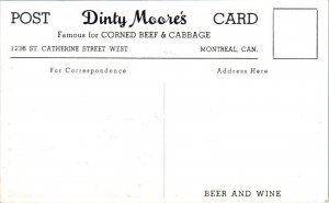 1950s Dinty Moore's Delicatessen Soda Fountain Montreal Canada Postcard