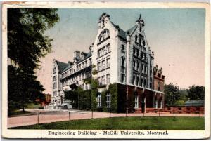 Engineering Building, McGill University, Montreal Vintage Postcard I13