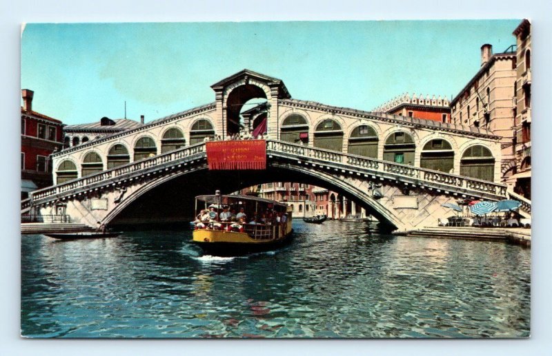 Boat ride VENEZIA VENICE Canals Italy chrome Postcard