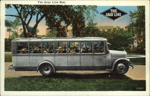 Chicago Illinois IL Gray Line Tour Bus Vintage Postcard