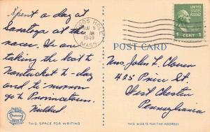 The Harbor, Woods Hole, Massachusetts, Early Linen Postcard, Used in 1949