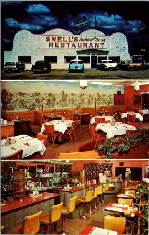 Postcard Multiple Views Snell's Restaurant on US Route 66 in Sullivan, Missouri