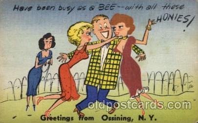 Ossining, New York USA Comic Unused crease right bottom corner tip
