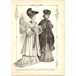 1903 Edwardian Era Ladies Fashion Original Vintage Paper Print