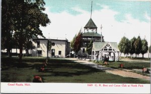 Grand Rapids Michigan Boat And Canoe Club At North Park Postcard C164