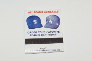 Major League Baseball Official Caps Limited Offer 20 Strike Matchbooks